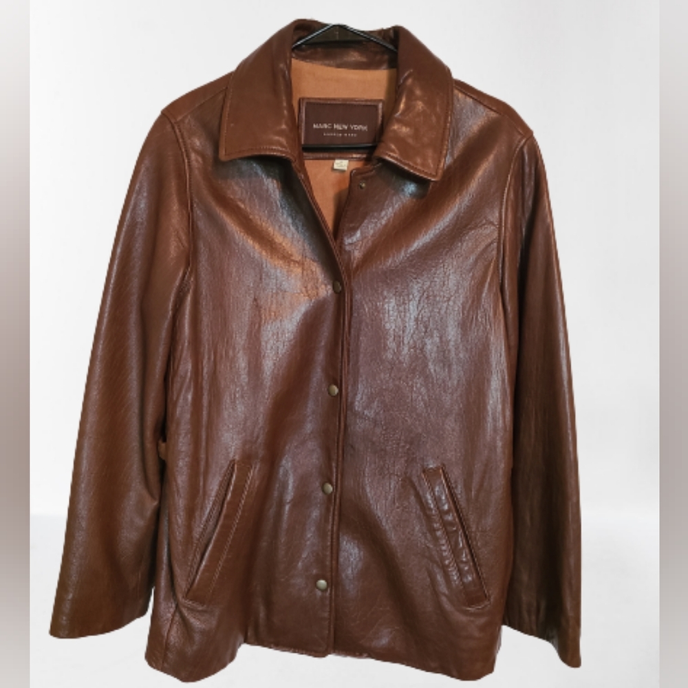 Andrew Mark (Mark of New York) Women's Brown Leather Jacket, Size: Small